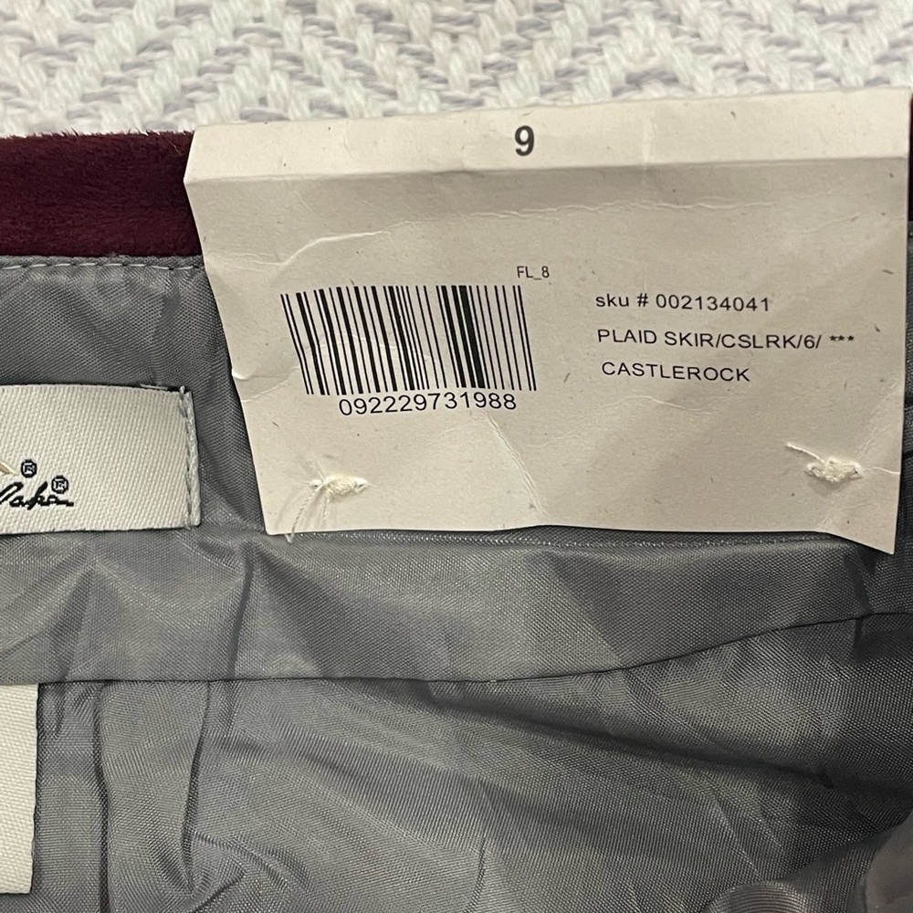 NWT Bob Timberlake Grey & Maroon Plaid Wool Blend Mini Skirt Clueless Vi… - Picture 10 of 12